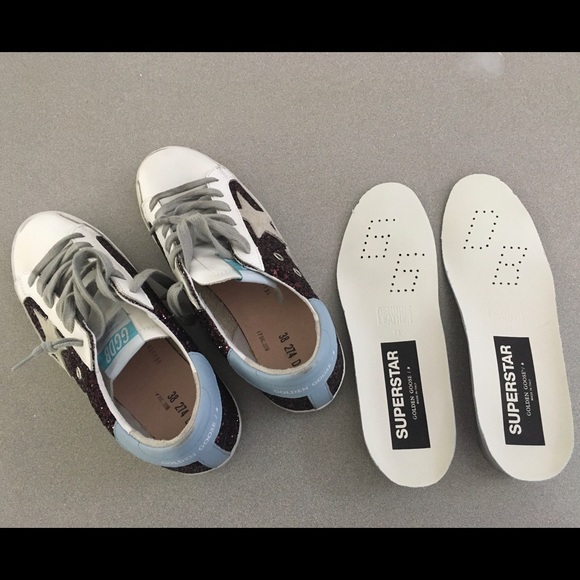 Golden Goose Superstar Sneaker Wine Glitter NIB - Picture 8 of 11